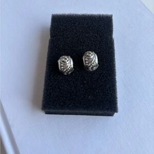 BRIGHTON vintage Elegant Silver Swirl Earrings